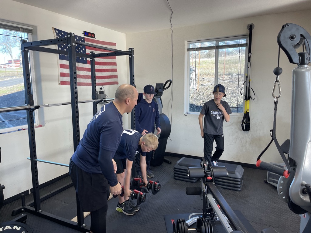 Strength work with dumbbells