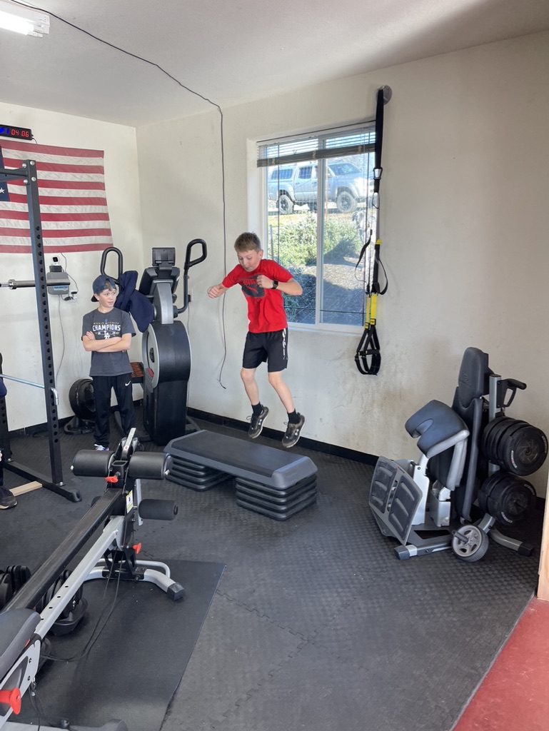 Athlete on a plyometric jump box
